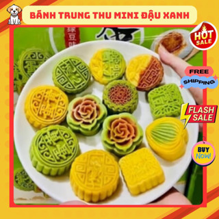 (500G) Bánh Trung Thu Mini Nội Địa Đủ Vị, Bánh Nướng, Bánh Dẻo Vị Đậu Xanh, Nhân Chảy, Trứng Muối Mix Vị Thơm Ngon
