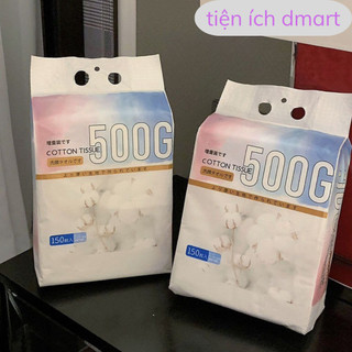 Khăn khô dùng 1 lần dạng rút tiện lợi gói 150 tờ, khăn cotton GEKLIN cotton siêu mềm 7990