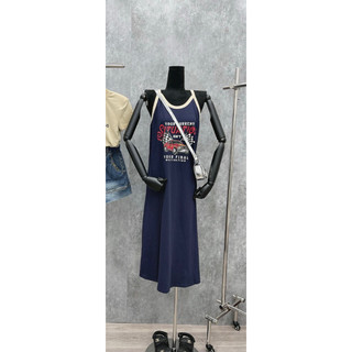 Đầm yếm xanh viền