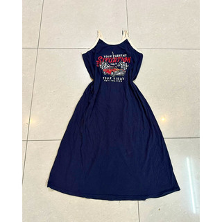 Đầm yếm xanh viền