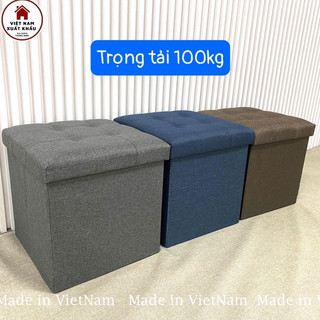 Ghế Đôn T.H.A Kiêm Hộp Đựng Đồ (2 in 1) Chất Vải Oxford 600D Cao Cấp Kích Thước 39x39xcao 40cm