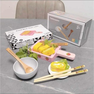 Đồ chơi chảo chiên trứng bằng gỗ cho bé