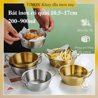 Bát Inox 304 có quai TINOX Chén mì inox Uống nước Gạo Makmeolli ăn mì Hàn Quốc Tamushop92 BI021