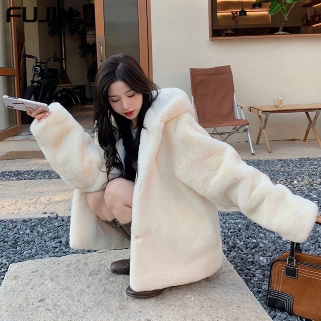 Áo Khoác Lông Thỏ Mềm Mượt Có Mũ Cao Cấp Dày Dặn Form Dáng Unisex Thời Trang Nam Nữ Hàn Quốc Cực Hottrend 2024 | BigBuy360 - bigbuy360.vn