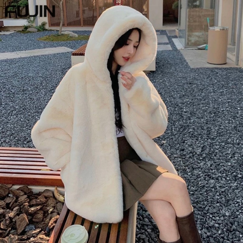 Áo Khoác Lông Thỏ Mềm Mượt Có Mũ Cao Cấp Dày Dặn Form Dáng Unisex Thời Trang Nam Nữ Hàn Quốc Cực Hottrend 2024