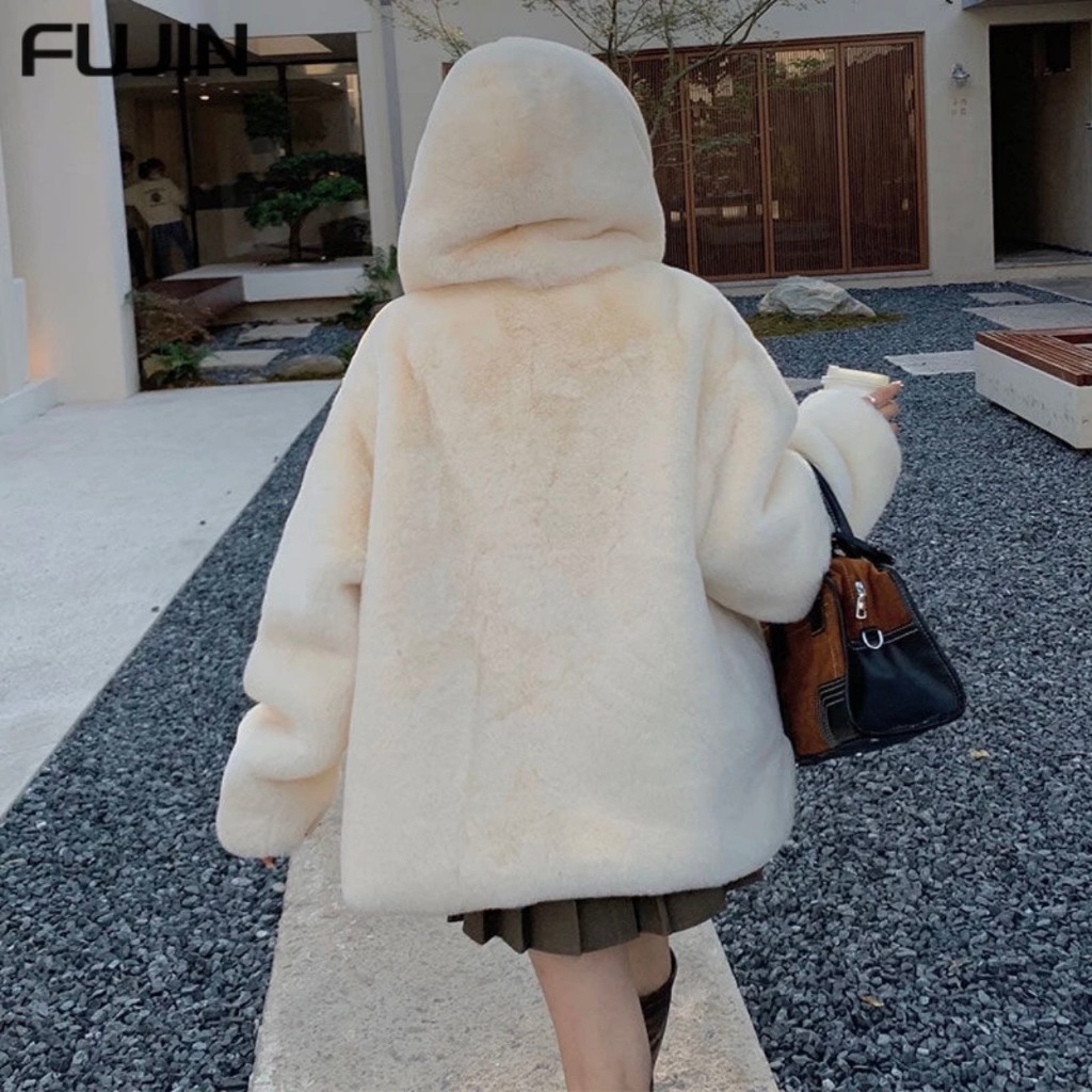 Áo Khoác Lông Thỏ Mềm Mượt Có Mũ Cao Cấp Dày Dặn Form Dáng Unisex Thời Trang Nam Nữ Hàn Quốc Cực Hottrend 2024 | BigBuy360 - bigbuy360.vn