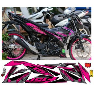Tem satria fi f150 đen xám hồng 1