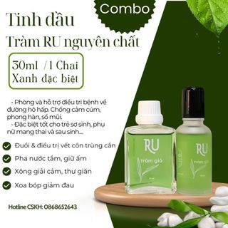 Combo 2 Chai tinh dầu tràm nguyên chất RU bản đặc biệt - Chuẩn IOOP - Đuổi và làm dịu vết côn trùng