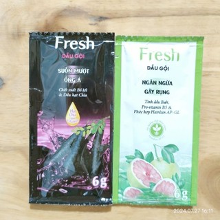 Combo 10 gói dầu gội Fresh ( 5 bưởi , 5 bồ kết )
