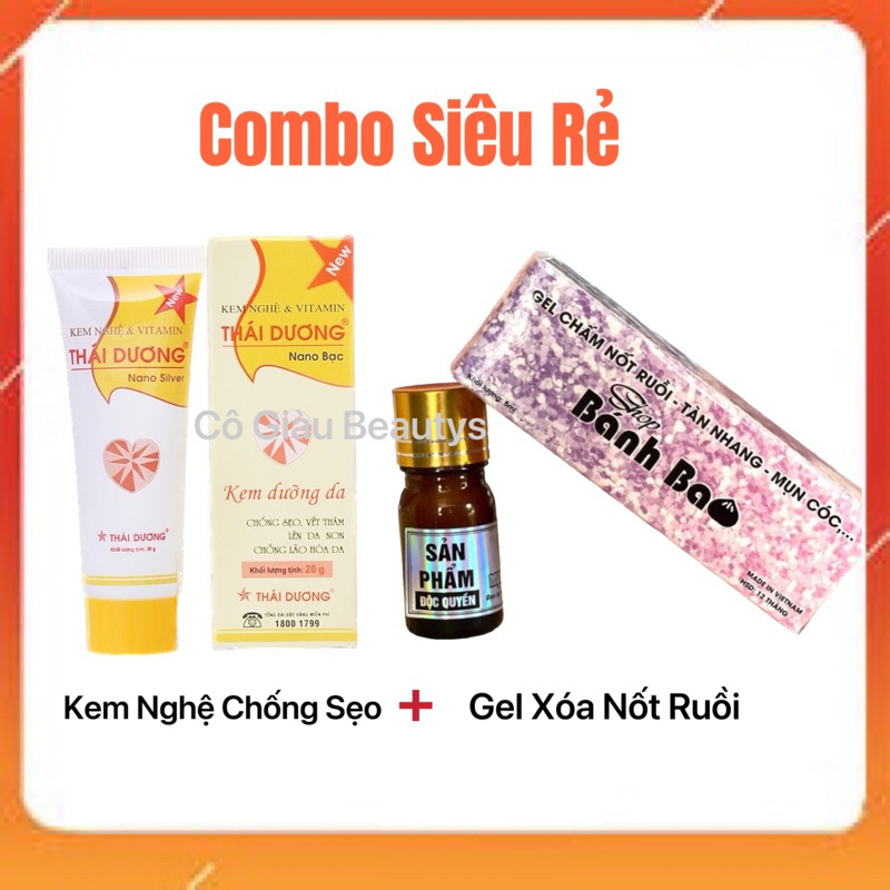Combo Gel Tẩy Nốt Ruồi BB & Kem Nghệ Ngừa Sẹo