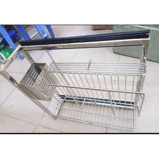 GIÁ ĐỰNG DAO THỚT VÀ GIA VỊ KÈM RAY BI TRƯỢT 3 TẦNG LẮP TỦ BẾP INOX CAO CẤP