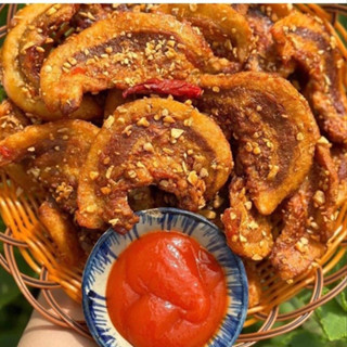 Ba rọi sốt mắm tỏi sấy giòn (có video)