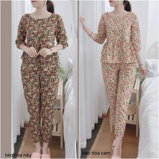[Bunnysky] ĐỒ BỘ MẶC NHÀ DÁNG PELUM tay lỡ, SAU SINH, BỘ QUẦN ÁO NỮ MẶC NHÀ CHÂT ĐẸP GIÁ RẺ