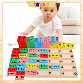 Domino toán học - phép tính toán học domino bằng gỗ