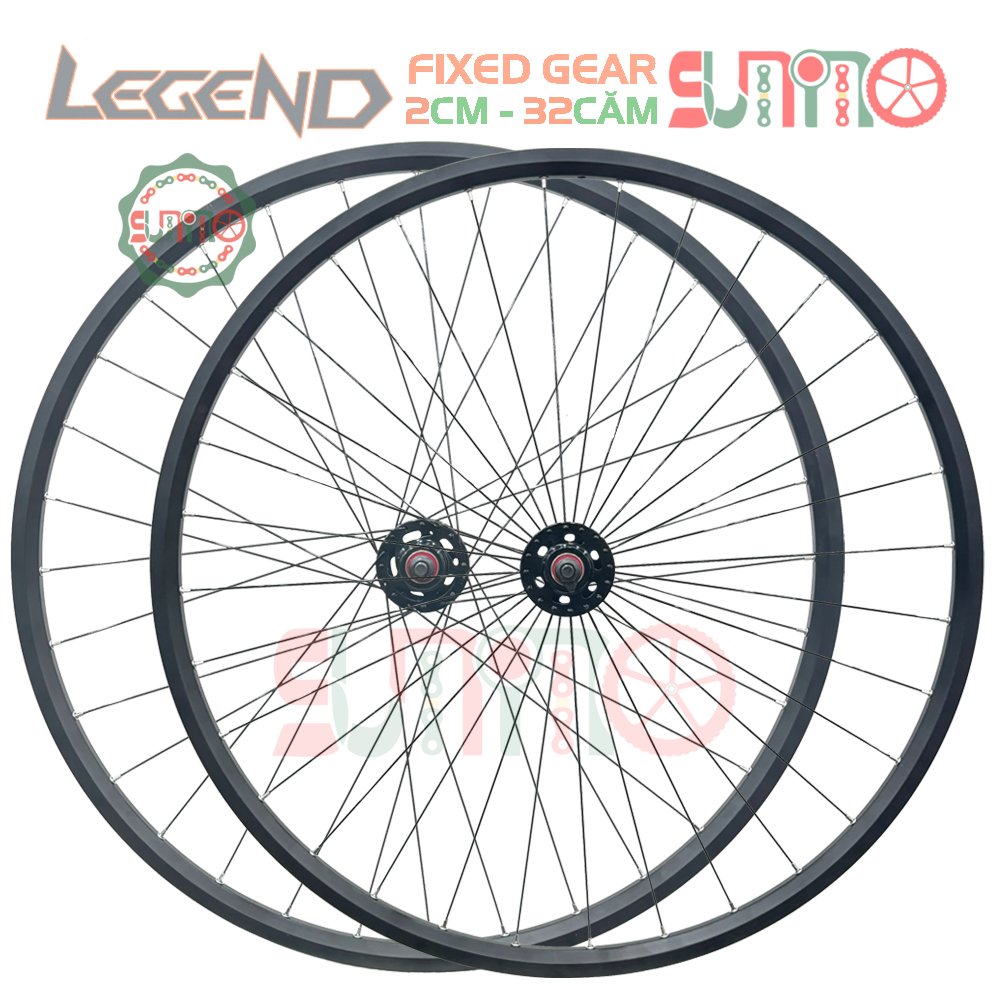 Vành bộ 2cm hub LEGEND gắn xe đạp fixed gear