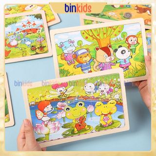 Tranh Ghép Hình - Tranh Ghép 24 Mảnh Bằng Gỗ Cho Bé ( ngẫu nhiên )