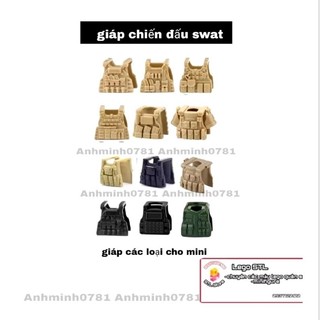 Lắp ráp đồ chơi lẻ 1 cái áo giáp quân đội swat màu vàng cát cho minifigure moc