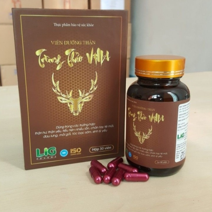 Viên uống dưỡng thận Trùng Thảo Vina tăng cường chức năng thận giảm tiểu đêm, ngừa đau mỏi thắt lưng