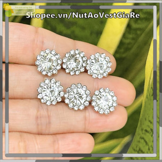 Set 10 hạt đá chấu hoa mai lấp lánh 12mm kết áo đầm, đính kết trang phục, hạt cườm đá chấu trang trí phụ kiện