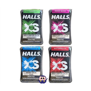  Kẹo ngậm không đường Halls XS Lime vị Chanh  Bạc Hà  Vị Dưa Hấu  vị mix berry hộp 12.6g 