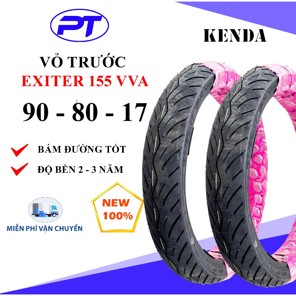 Vỏ ( lốp ) trước Exiter 155 VVA Winner 150 Không Ruột Kenda 90/80/17 chuyên dụng cho xe côn tay Chín