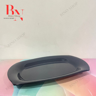 Dĩa Nhựa Oval Đen Bóng Nhiều Size
