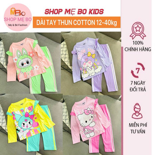 Đồ bộ bozip babydoll dài tay bé gái thun cotton xuất dư HOẠT HÌNH