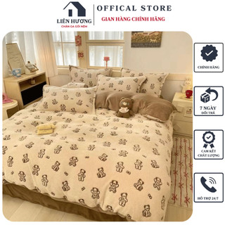 Bộ chăn ga gối nỉ nhung tuyết mềm mịn 5D nhiều họa tiệt ngộ nghĩnh dễ thương, miễn phí bo chun theo size giường
