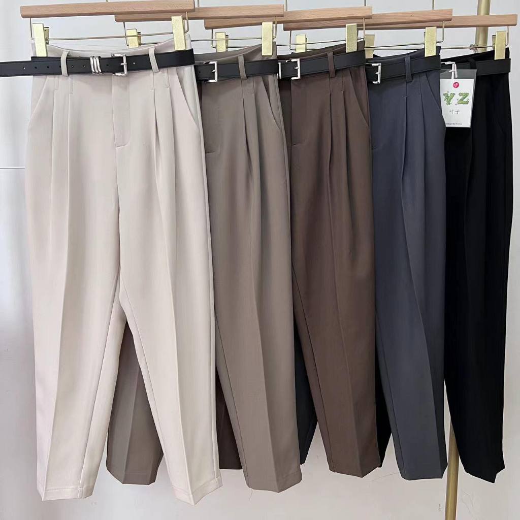 9912 QUẦN VẢI BAGGY ỐNG ĐỨNG KÈM BELT