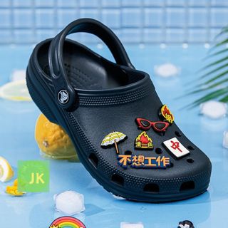 Dép sục cross Classic Clog Nam Nữ Unisex chính hãng  Đế Cao 2-3cm - Tặng 10 Jib ,Màu kem