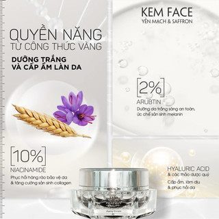 Kem Face Yến Mạch - Nghệ Tây ( Dưỡng Trắng Có Chống Nắng Spf3O )