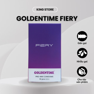 Bao cao su GOLDENTIME Fiery 4in1 hương vani siêu mỏng gân gai kéo dài quan hệ