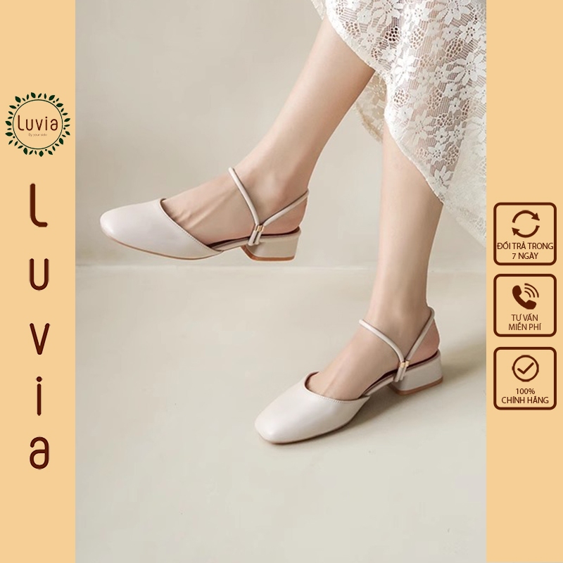 Giày cao gót 3 phân bít mũi mang được 2 kiểu Luvia 128CG (GIÀY FORM NHỎ -  CHÂN MẬP TĂNG 1 SIZE)