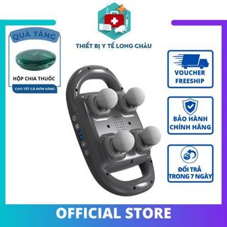  Súng massage 4 đầu đa năng thiết bị mát xa thư giãn cơ thể rung tần số cao pin 2000mAh dùng 120p 