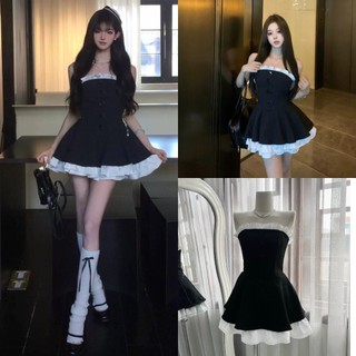Váy Quây 2 Lớp Cúp Ngực Phối Bèo Tầng 4 Lớp Bồng Xòe Điểm Nơ Ngực Xinh Xắn (Ảnh Thật Trải Sàn) Lollaye