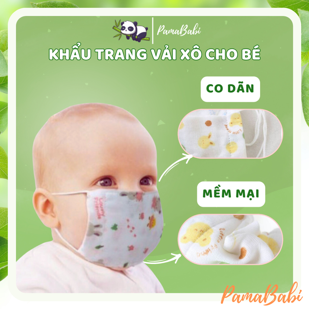 [Siêu mềm] Khẩu trang vải xô cho bé