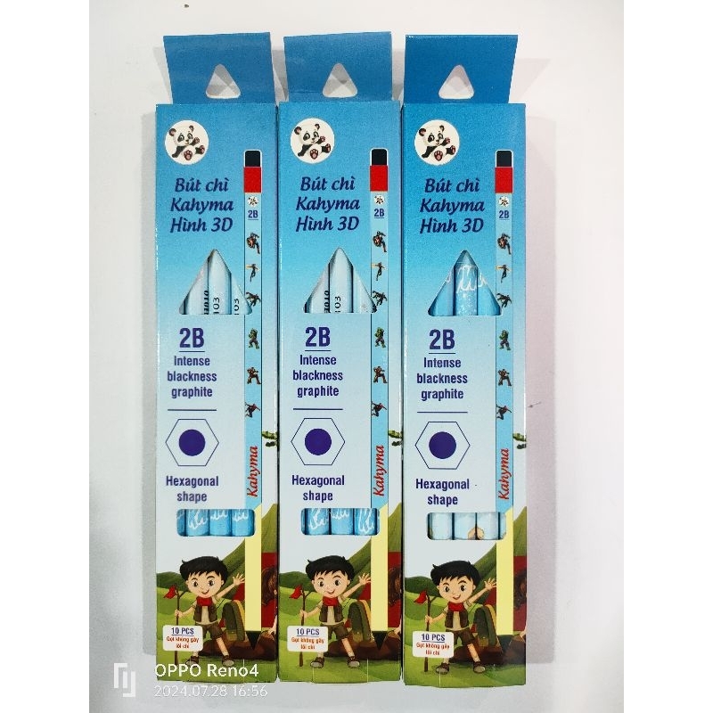 Bút chì gỗ 2B Kahyma hình 3D - KH010 - hộp 10 chiếc