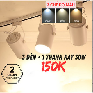 Combo 3 đèn rọi ray + 1 ray 1 mét tiết kiệm năng lượng, BH 2 năm