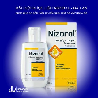 Dầu gội Nizoral Balan dùng cho da đầu nấm, gàu có vảy ngứa đỏ, 100ml