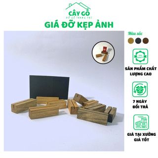 Giá đỡ kẹp ảnh, đế gỗ kẹp ảnh kẹp bưu thiếp để bàn được thiết kế đơn giản bằng chất liệu gỗ cao cấp