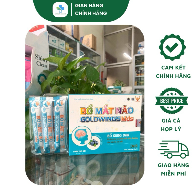 Cốm Bổ Mắt Não Goldwings kids_Bổ Sung DHA, Choline Giúp Mắt Sáng,Tăng Trí Nhớ Cải Thiện Mất Tập Trun