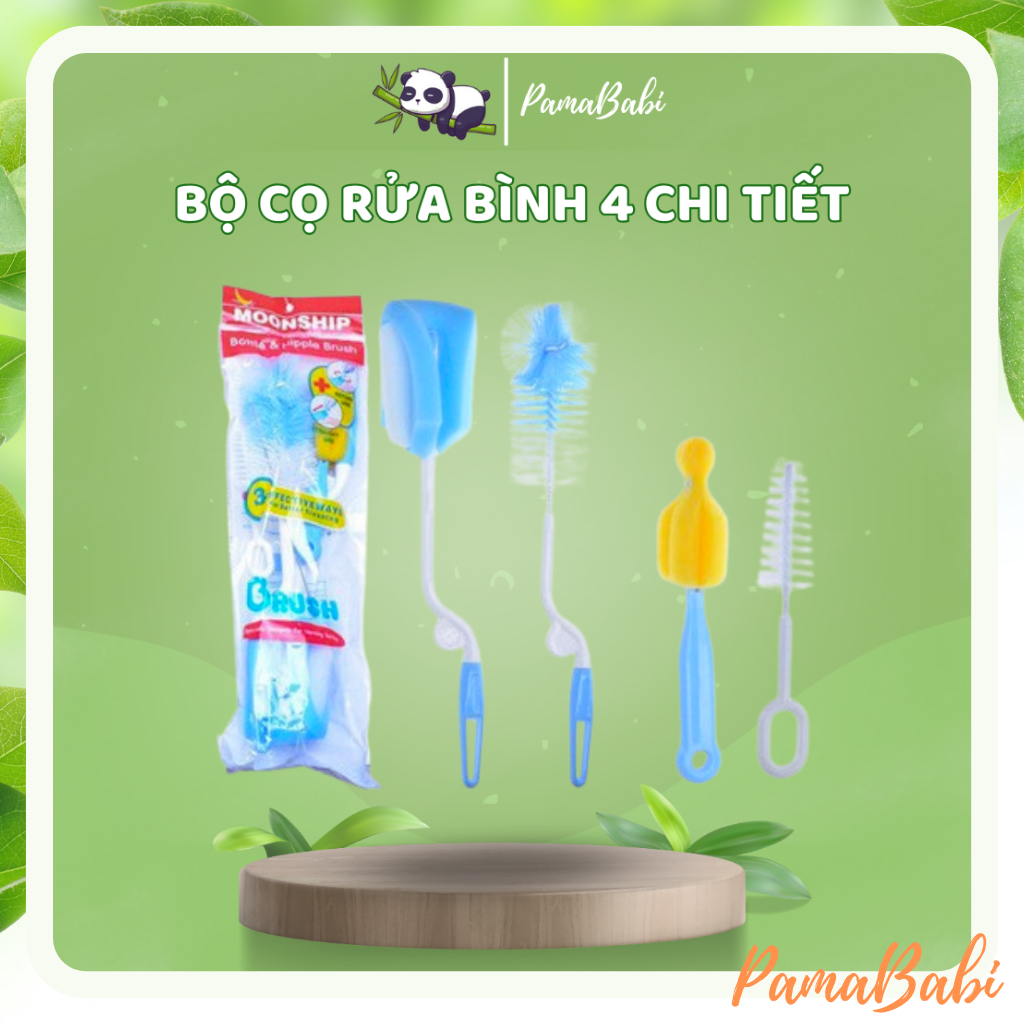 Cọ rửa bình sữa và núm ti 4 chi tiết Moonship