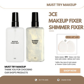 Chai xịt 3ce giữ lớp trang điểm bền màu 3ce makeup fixer mist 100ml