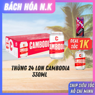 Bia cambodia premium lon bia campuchia 5% thùng 24 lon 330ml