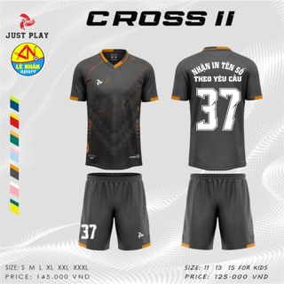 Áo bộ áo bóng đá đa năng just play – cross ii màu xám