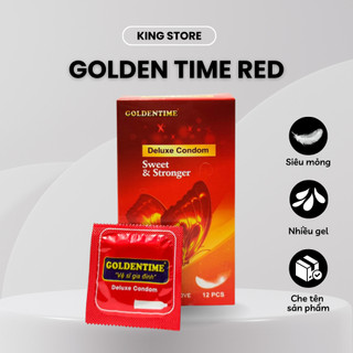 Bao cao su siêu mỏng GOLDENTIME Red Butterfly siêu mỏng cổ thắt kéo dài quan hệ