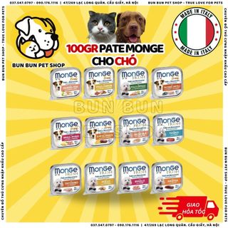 Pate Monge từ Ý 12 vị dành cho chó 100gr
