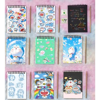 Sổ cào vẽ doremon giấy đen SC5 14cm *10 cm sổ cào cute dễ thương