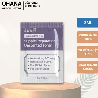 Nước hoa hồng Dear, Klairs Không Mùi 3ml