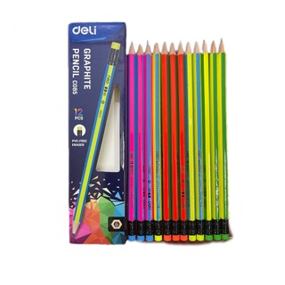 HỘP 12 CÂY BÚT CHÌ 2B DELI ĐỦ MÀU SẮC TƯƠI MỚI
